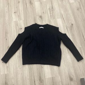 ZARA black cutout shoulder sweater; size M